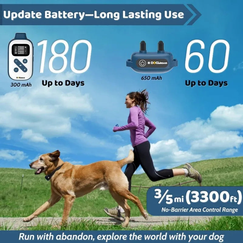 Dog Training Collar With Remote 3 Channel IP67 Waterproof 3300Ft