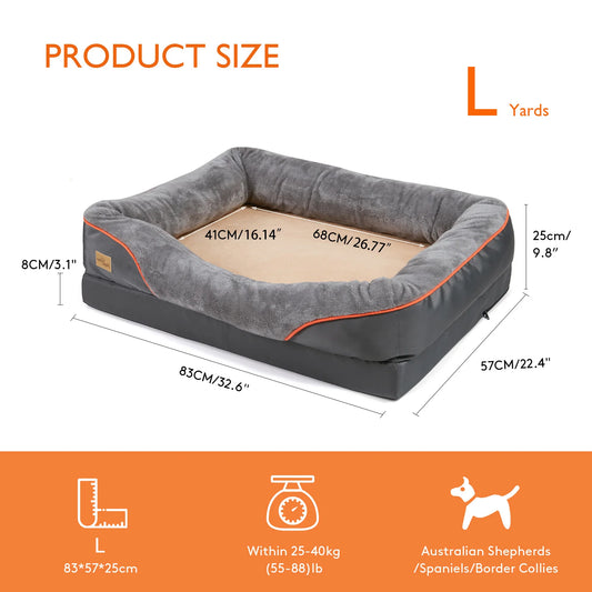 Soft Warm Fleece Dog Bed With Removable Washable Cover Waterproof